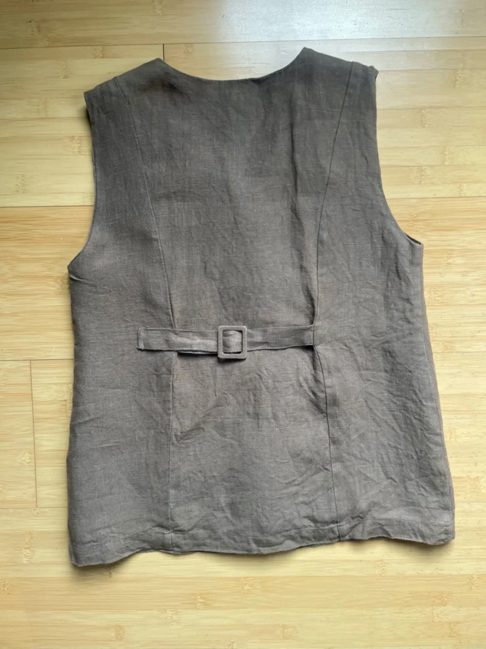 First Rite Linen Vest Tank in Cocoa, Size S - Picture 6 of 9